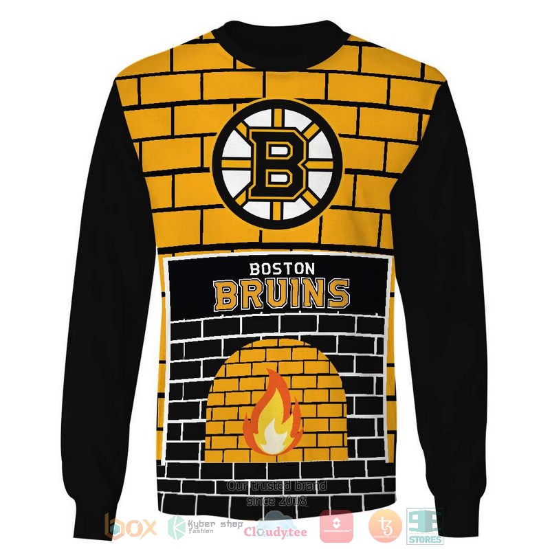 HOT Boston Bruins NHL yellow black 3D shirt, hoodie 4 Boston Bruins NHL yellow black 3D shirt hoodie 1 2 3