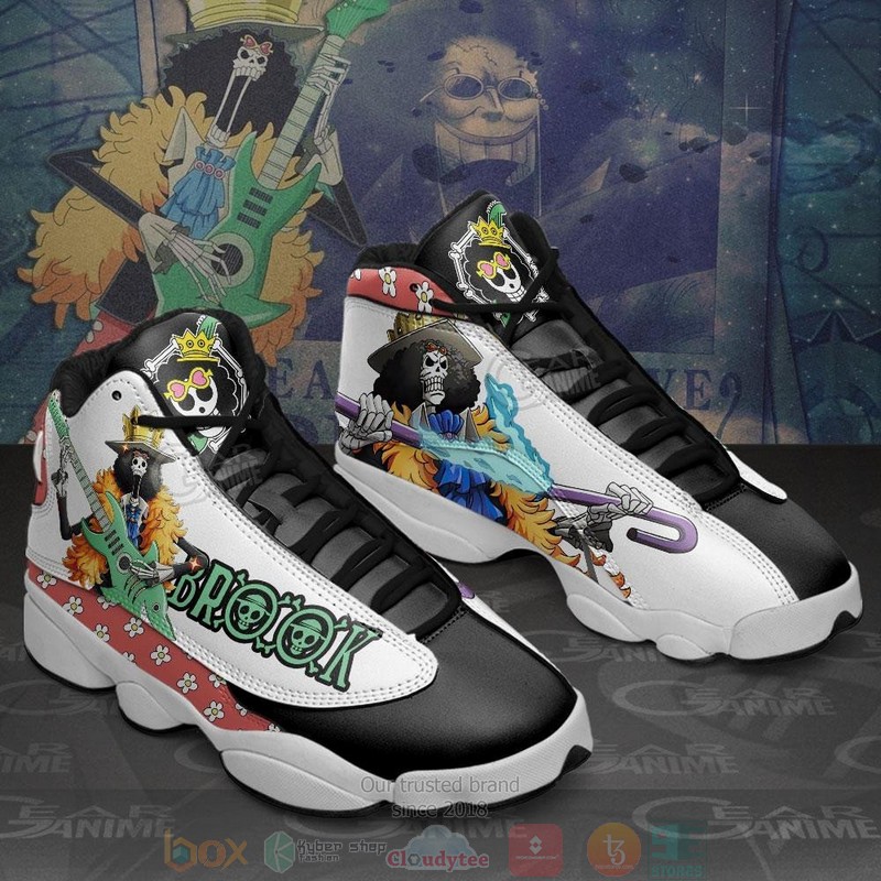 Brook Anime One Piece Air Jordan 13 Sneaker Shoes 2 Brook Anime One Piece Air Jordan 13 Shoes 1