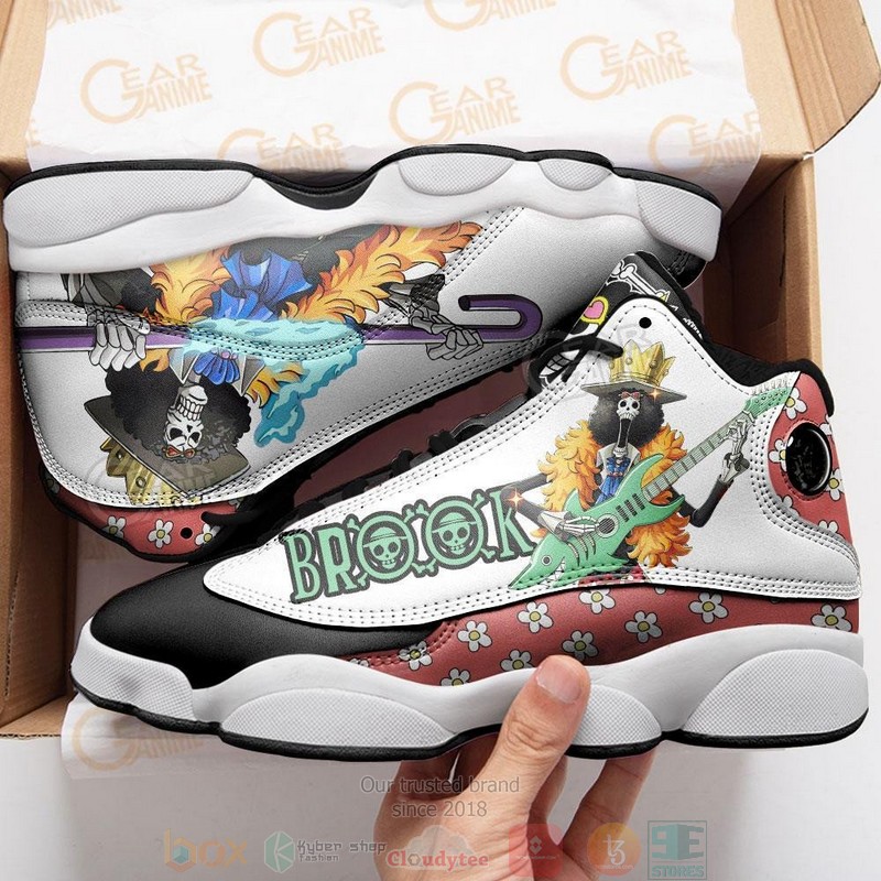 Brook Anime One Piece Air Jordan 13 Sneaker Shoes 3 Brook Anime One Piece Air Jordan 13 Shoes 1 2