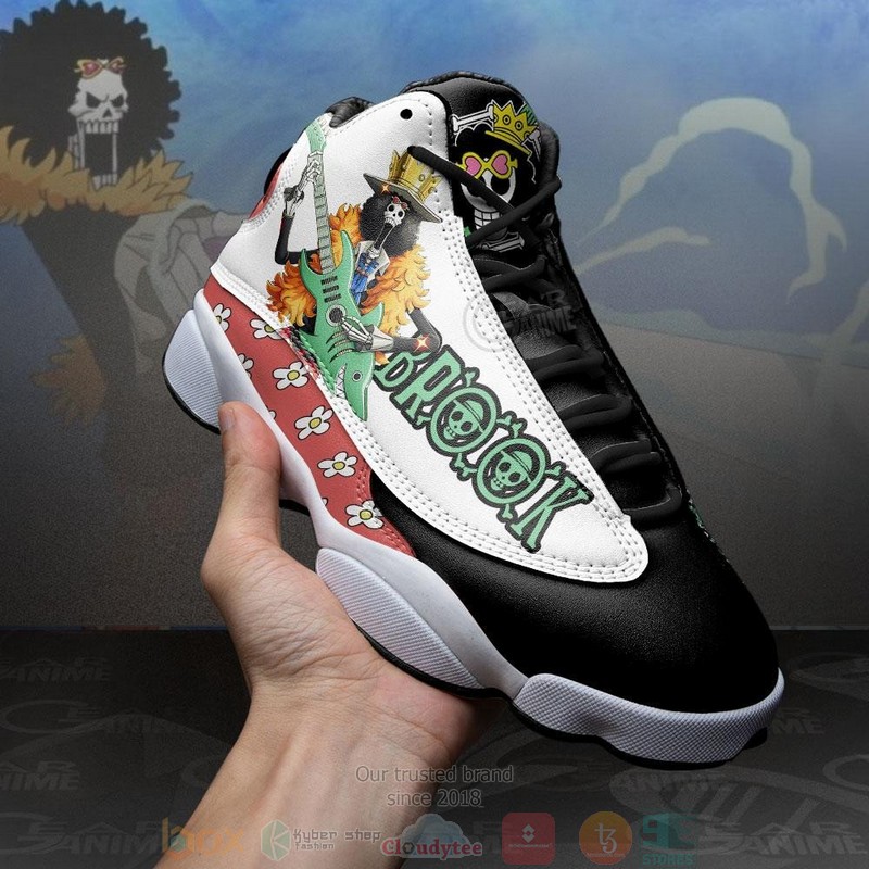 Brook Anime One Piece Air Jordan 13 Sneaker Shoes 4 Brook Anime One Piece Air Jordan 13 Shoes 1 2 3