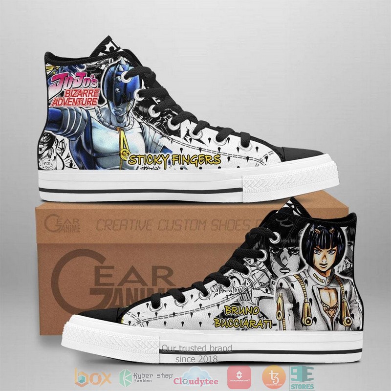 Bruno Bucciarati Jojos Birraze Adventure High Top Canvas Shoes