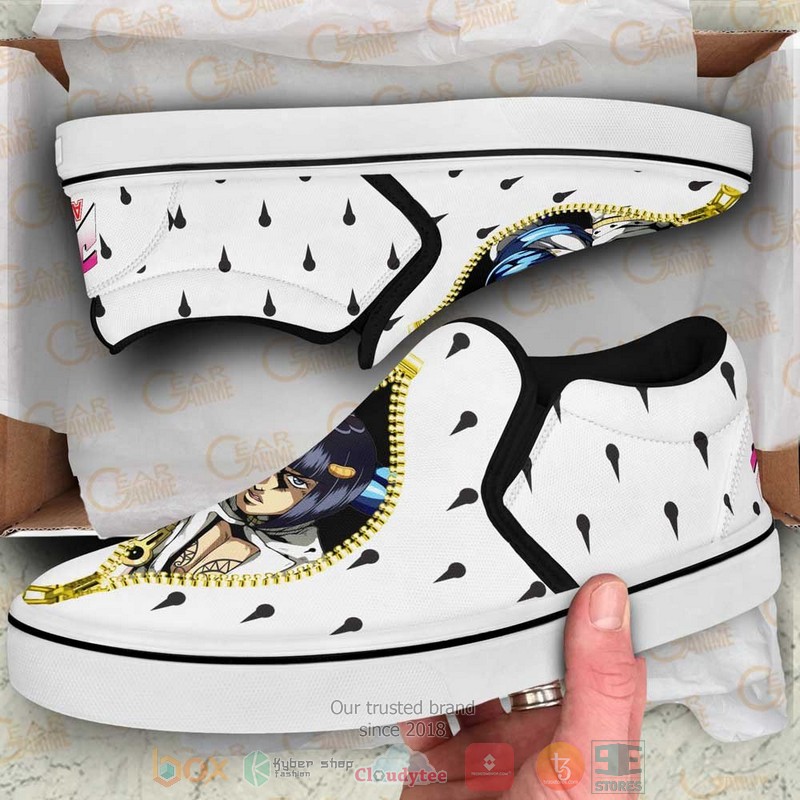 Bruno Bucciarati Sticky Fingers Anime JoJo's Slip-On Sneaker Shoes 3 Bruno Bucciarati Sticky Fingers Anime JoJos Slip On Shoes 1 2