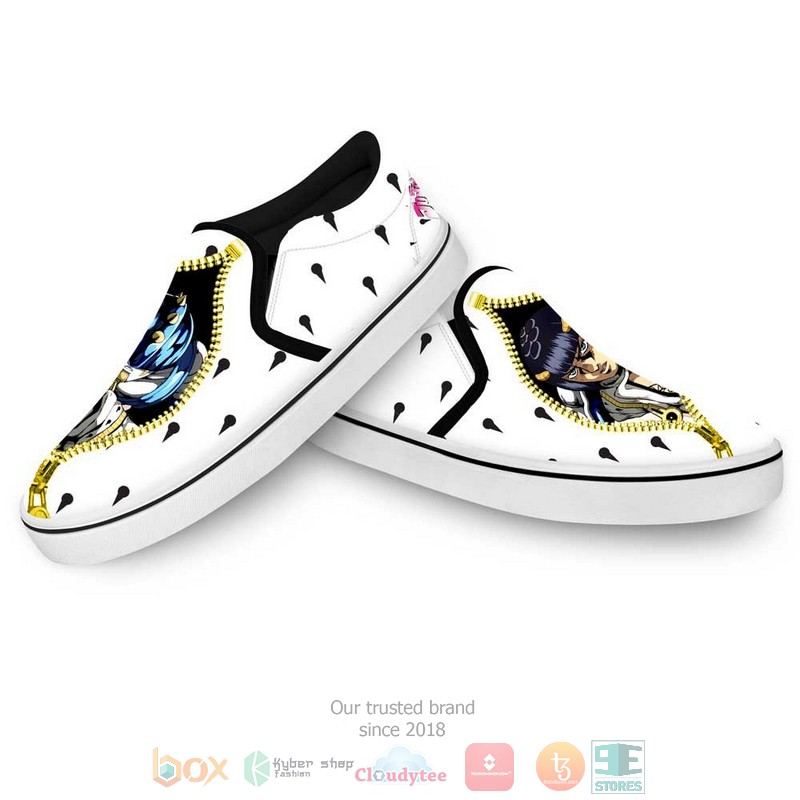 Bruno Bucciarati Sticky Fingers Anime JoJo's Slip-On Sneaker Shoes 4 Bruno Bucciarati Sticky Fingers Anime JoJos Slip On Shoes 1 2 3