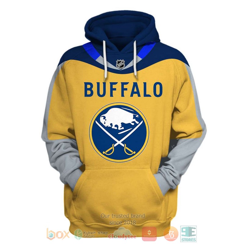 HOT Buffalo Sabres NHL yellow grey 3D shirt, hoodie 2 Buffalo Sabres NHL yellow grey 3D shirt hoodie 1