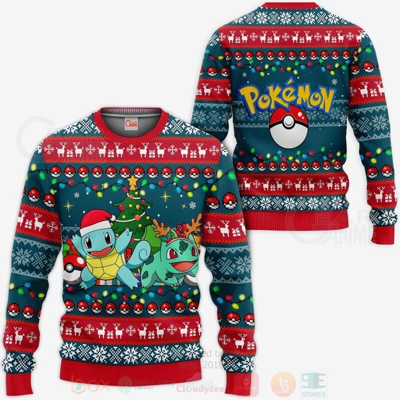 Bulbasaur and Squirtle Pokemon Anime 3D Hoodie Shirt