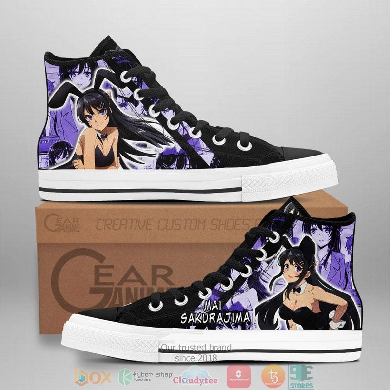 Bunny Girl Senpai Mai Sakurajima High Top Canvas Shoes