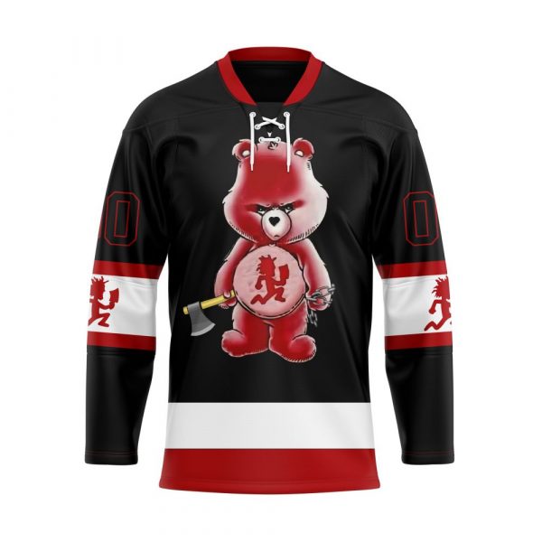 Personalized Insane Clown posse red care bear custom Hockey Jersey 5 CUSTOM EEIHJY ICP100 front scaled 600x600 1