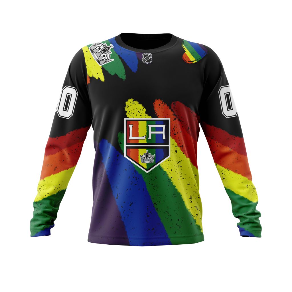 HOT Personalized Los Angeles Kings LGBT Pride jersey shirt, hoodie 6 CUSTOM NHLLGBKINGS220125 000 long sleeve front