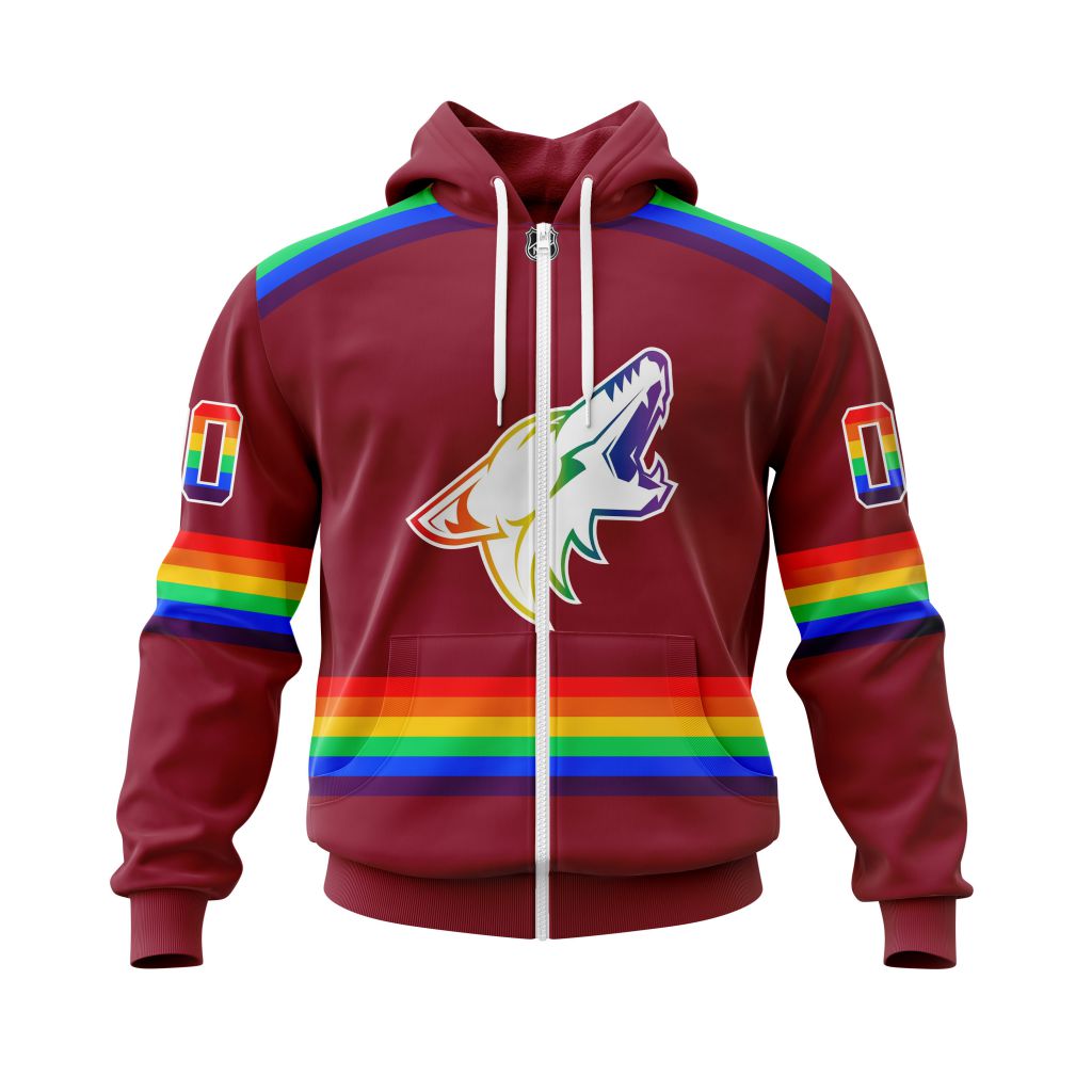 HOT Personalized Arizona Coyotes NHL LGBT Pride jersey shirt, hoodie 2 CUSTOM NHLLGBT01Coyotes220125 000 hoodie zip front