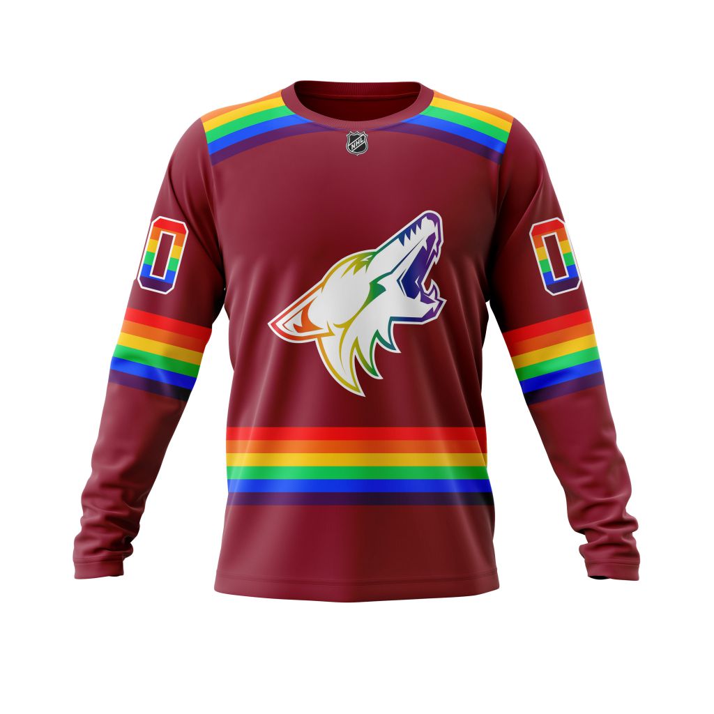 HOT Personalized Arizona Coyotes NHL LGBT Pride jersey shirt, hoodie 6 CUSTOM NHLLGBT01Coyotes220125 000 long sleeve front