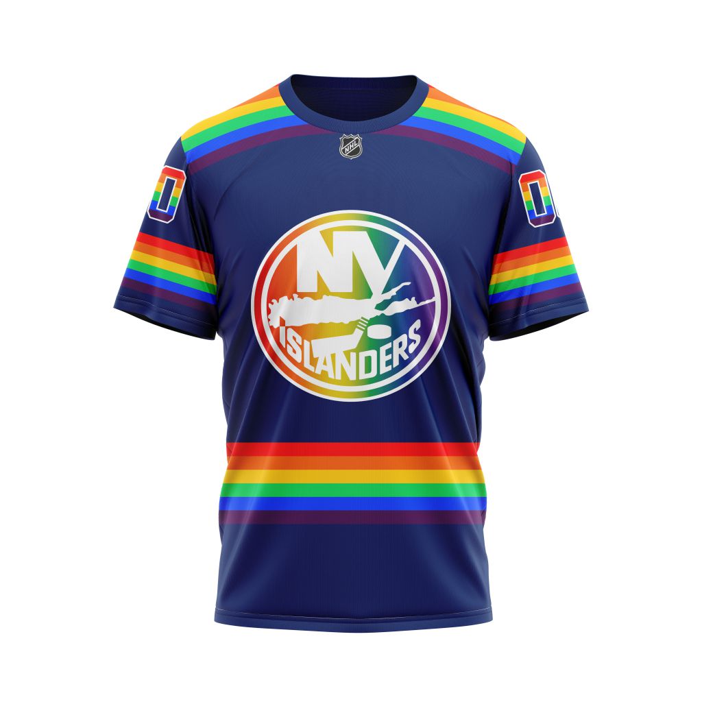 HOT Personalized New York Islanders NHL LGBT Pride jersey shirt, hoodie 8 CUSTOM NHLLGBT01Islanders220125 000 tee front