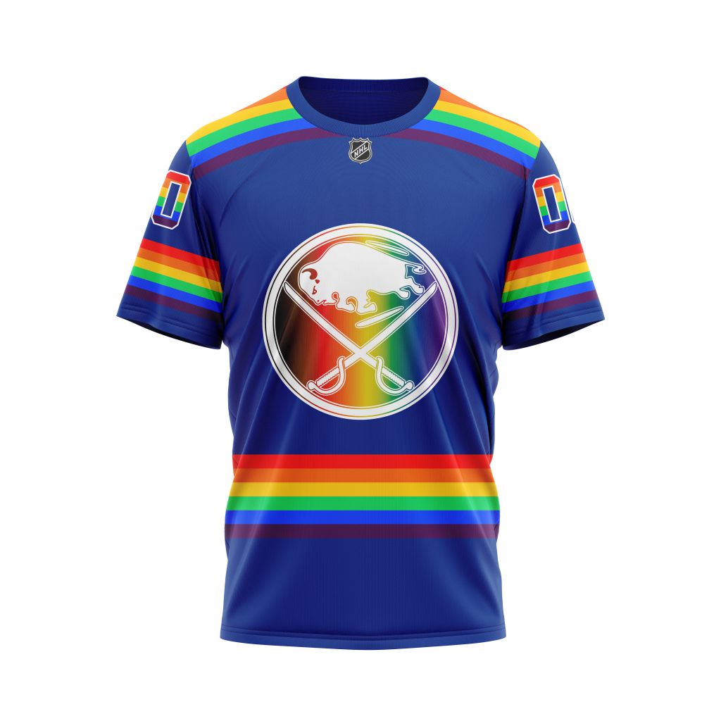 HOT Personalized Buffalo Sabres NHL LGBT Pride jersey shirt, hoodie 8 CUSTOM NHLLGBT01Sabres220125 000 tee front