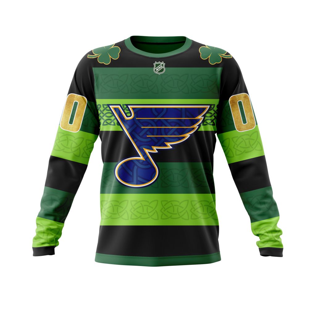 BEST Personalized St. Louis Blues NHL St.Patrick Days jersey shirt, hoodie 6 CUSTOM NHLPATRICK01STLouis220121 000 long sleeve front