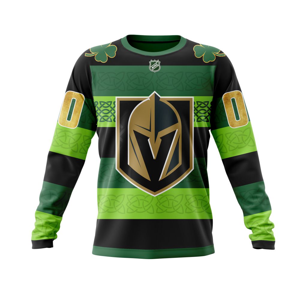 BEST Personalized Vegas Golden Knights NHL St.Patrick Days jersey shirt, hoodie 6 CUSTOM NHLPATRICK01Vegas220121 000 long sleeve front