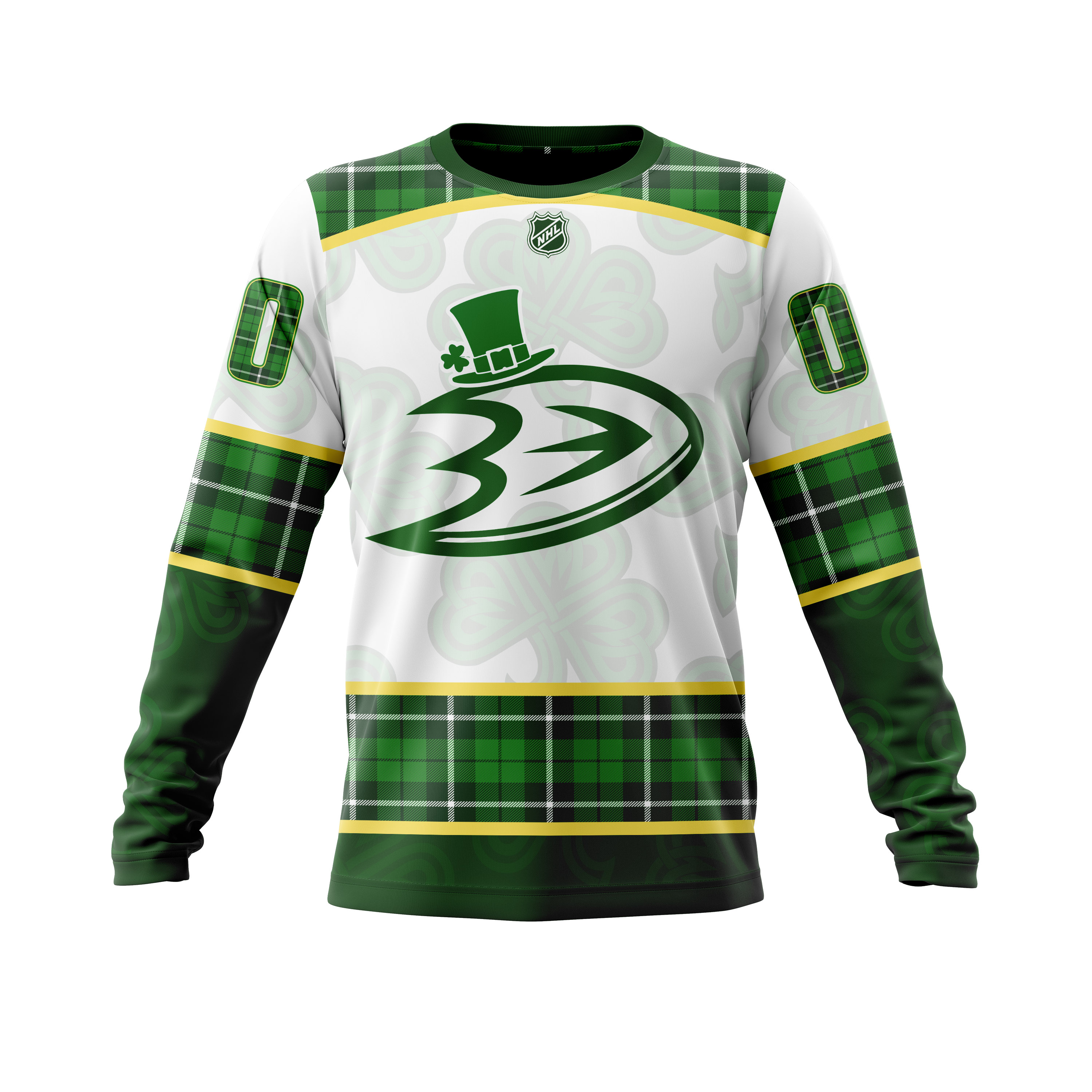 HOT Personalized Anaheim Ducks NHL St. Patrick Days jersey shirt, hoodie 6 CUSTOM NHLPATRICKAnaheim220119 000 long sleeve front