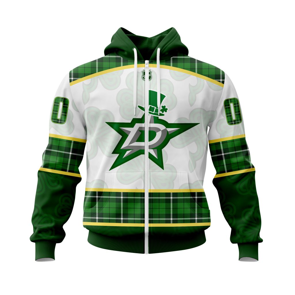 HOT Personalized Dallas Stars NHL St. Patrick Days jersey shirt, hoodie 2 CUSTOM NHLPATRICKDallas220119 000 hoodie zip front