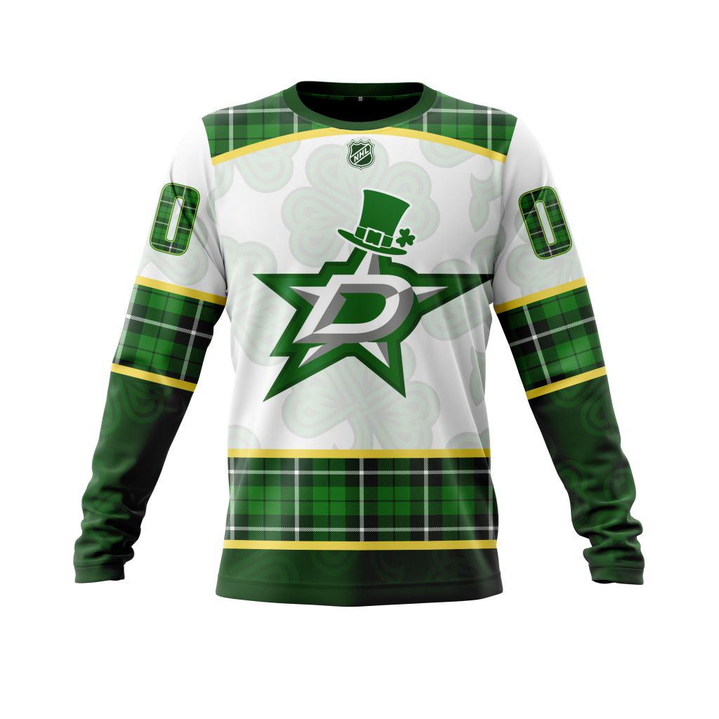 HOT Personalized Dallas Stars NHL St. Patrick Days jersey shirt, hoodie 6 CUSTOM NHLPATRICKDallas220119 000 long sleeve front