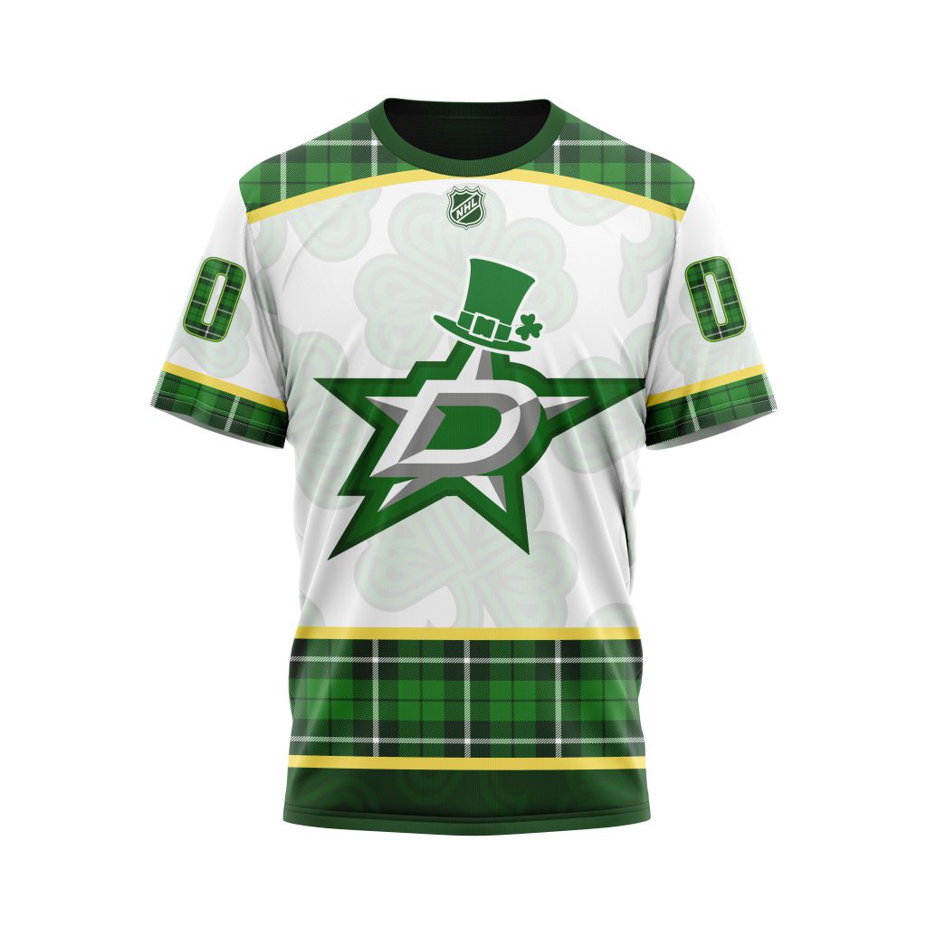 HOT Personalized Dallas Stars NHL St. Patrick Days jersey shirt, hoodie 8 CUSTOM NHLPATRICKDallas220119 000 tee front