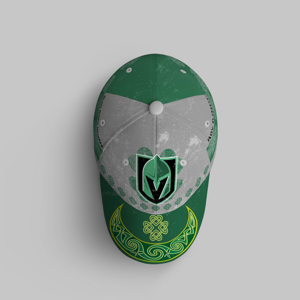 Vegas Golden Knights St.Patrick Days Cap hat 4 CUSTOM PKCP NHLPATRICKKNIGHTS220124 000 above
