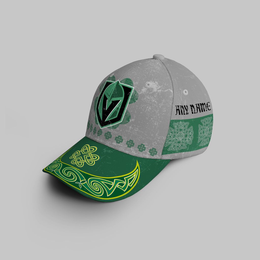 Vegas Golden Knights St.Patrick Days Cap hat 3 CUSTOM PKCP NHLPATRICKKNIGHTS220124 000 left