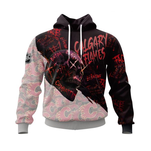Calgary Flames Personalized NHL Skull Style 3d shirt hoodie