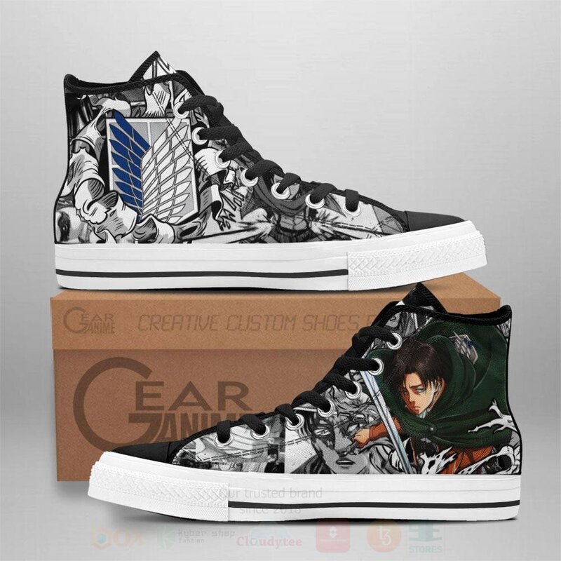 Captain Levi Custom Anime Attack On Titan High Top Shoes