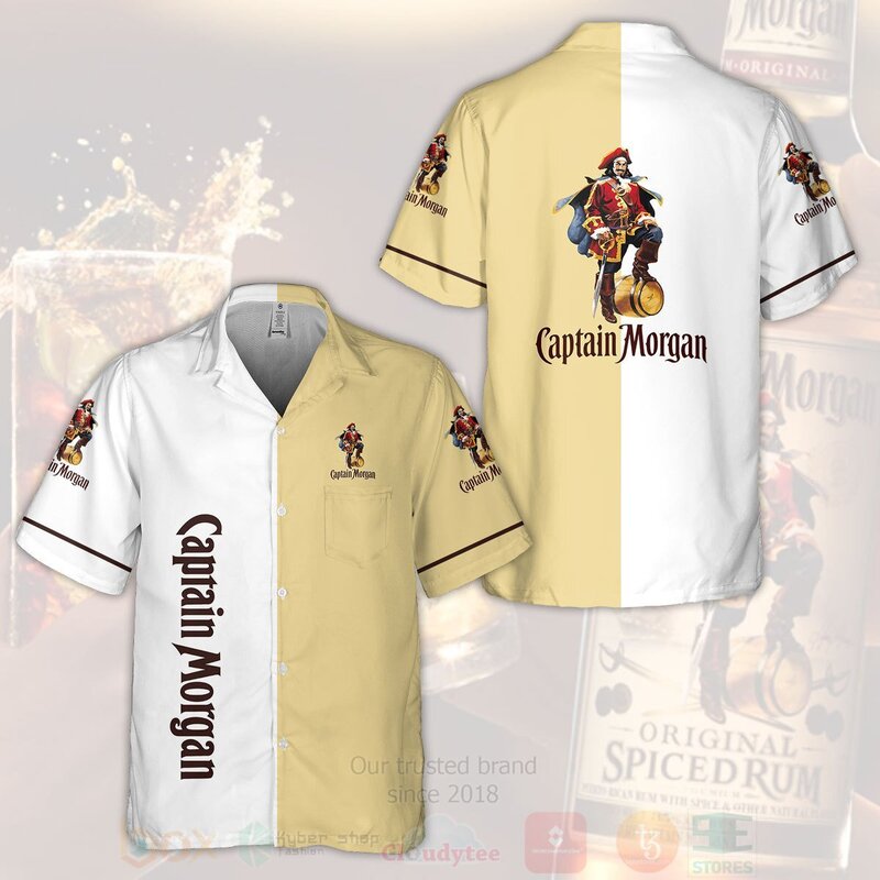 Captain Morgan White Cream Hawaiian Shirt