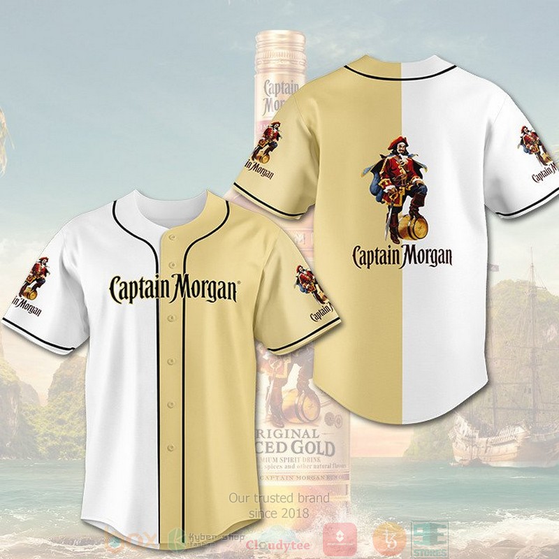 HOT Captain Morgan white khaki Baseball Jersey 2 Captain Morgan white khaki Baseball Jersey