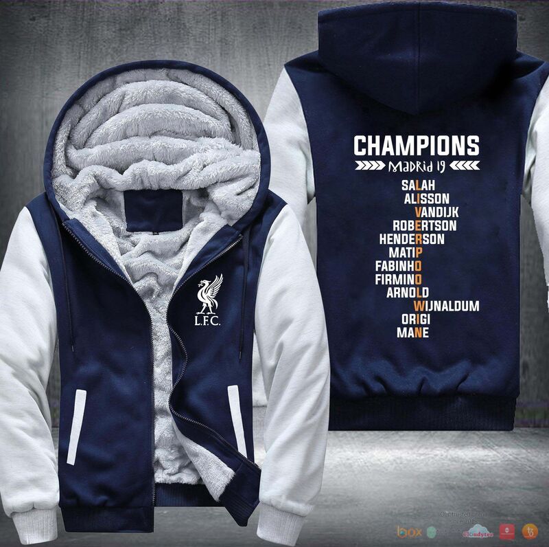 Champions Madrid 19 LFC Fleece Hoodie Jacket 2 Champions Madrid 19 LFC Fleece Hoodie Jacket 1