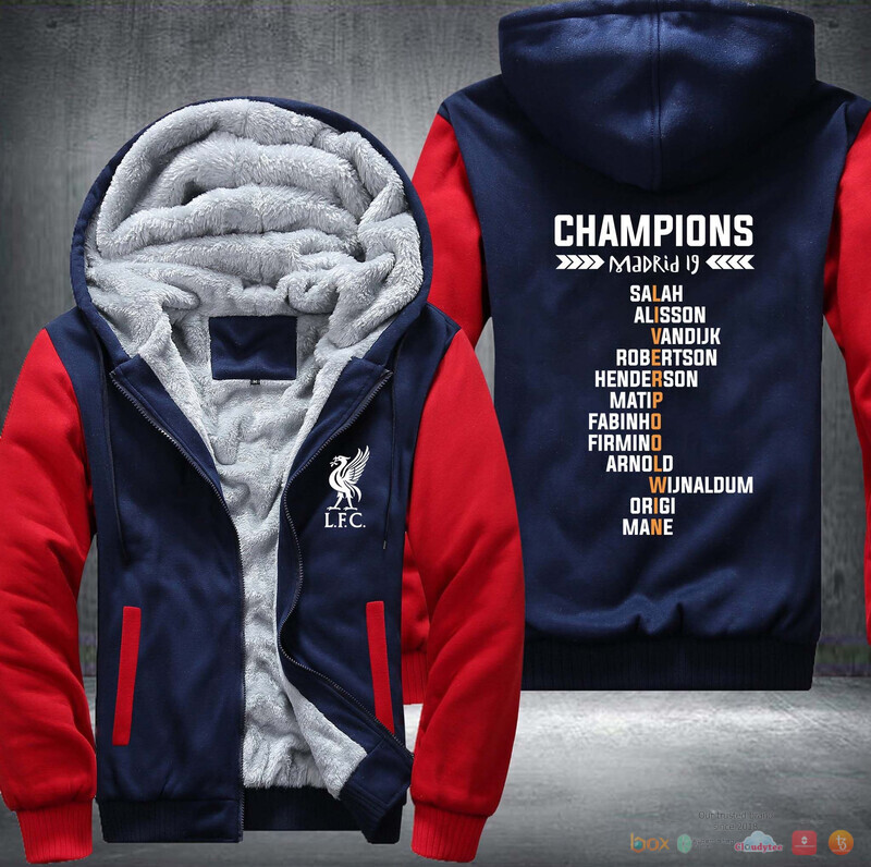Champions Madrid 19 LFC Fleece Hoodie Jacket 3 Champions Madrid 19 LFC Fleece Hoodie Jacket 1 2