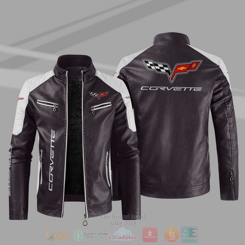 Chevrolet Corvette Company Block Leather Jacket 5 Chevrolet Corvette Block Leather Jacket 1 2 3 4