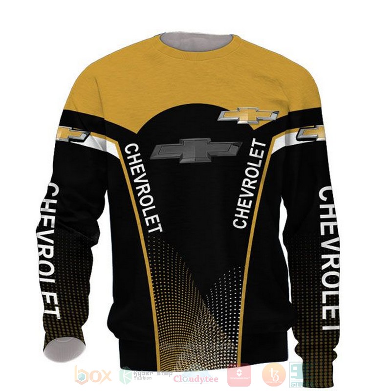 Chevy yellow black shirt, hoodie 4 Chevy yellow black 3D shirt hoodie 1 2 3