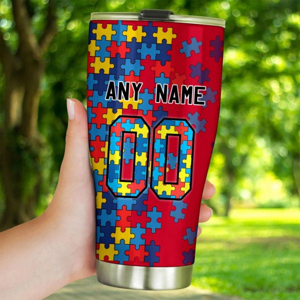 Chicago BlackHawks Autism Awareness Tumbler 1 2 3