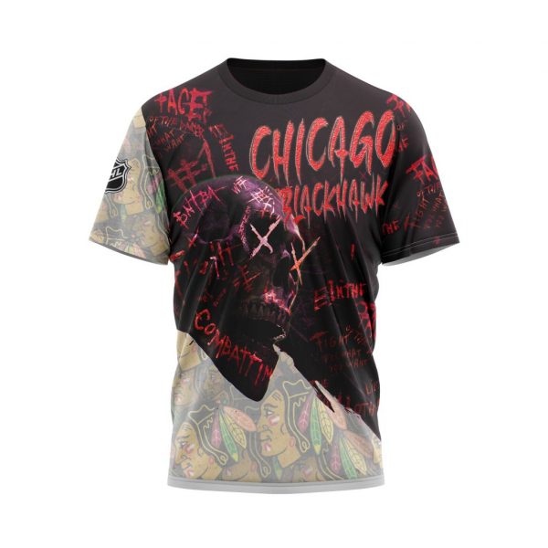 Chicago BlackHawks Personalized NHL Skull Style 3d shirt hoodie 1 2 3 4 5
