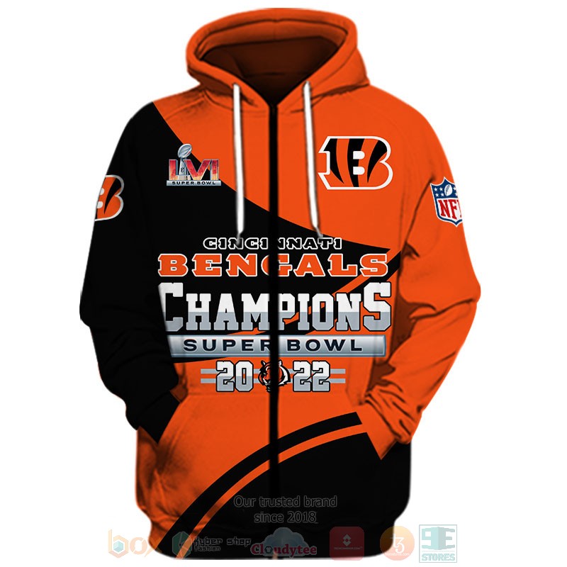 Cincinnati Bengals NFL Champions Super Bowl 2022 shirt, hoodie 3 Cincinnati Bengals NLF Champions Super Bowl 2022 3D shirt hoodie 1 2