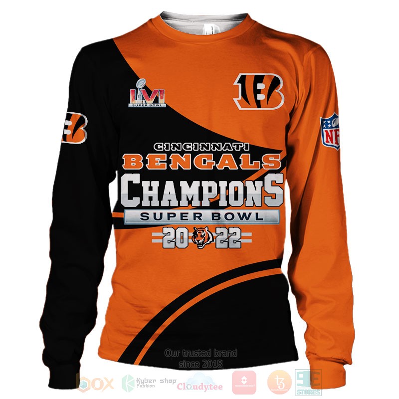 Cincinnati Bengals NFL Champions Super Bowl 2022 shirt, hoodie 4 Cincinnati Bengals NLF Champions Super Bowl 2022 3D shirt hoodie 1 2 3