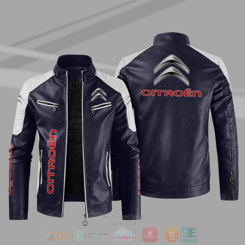 Citroen Company Block Leather Jacket 3 Citroen Block Leather Jacket 1 2