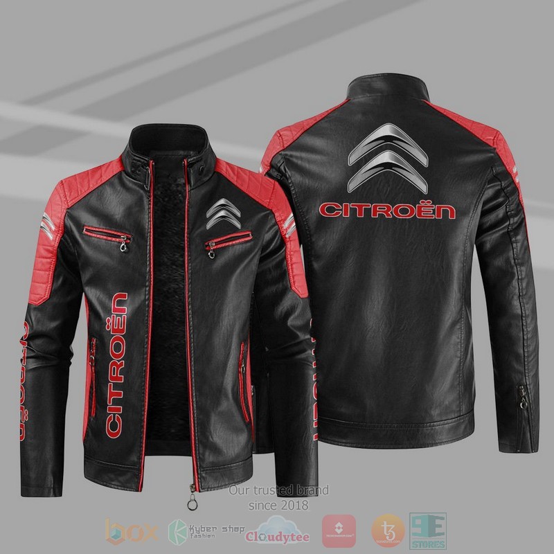 Citroen Company Block Leather Jacket 4 Citroen Block Leather Jacket 1 2 3