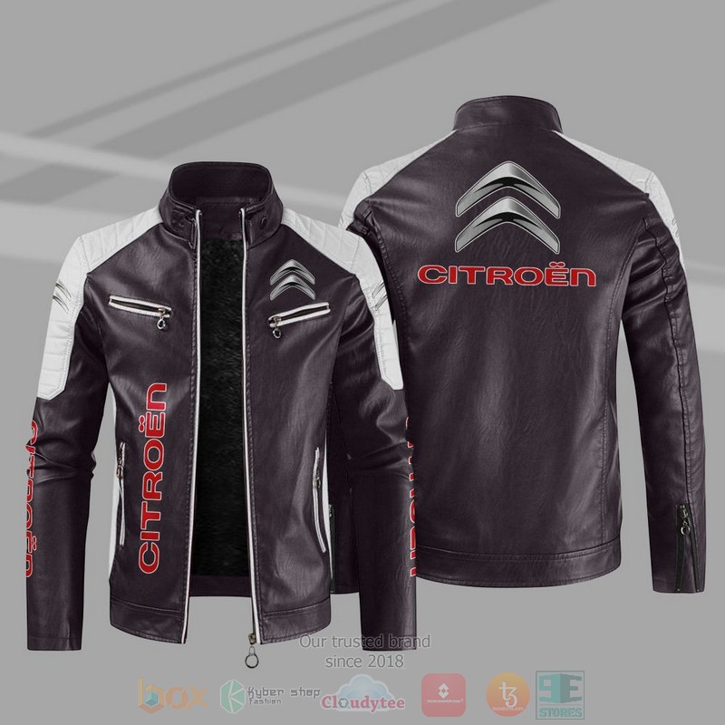 Citroen Company Block Leather Jacket 5 Citroen Block Leather Jacket 1 2 3 4