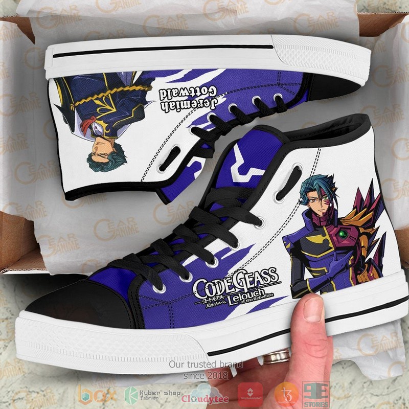 Code Geass Jeremiah Gottwald High Top Canvas Shoes 2 Code Geass Jeremiah Gottwald High Top Canvas Shoes 1