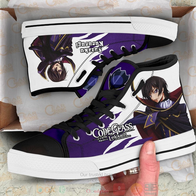 Code Geass Lelouch Lamperouge Anime Canvas High Top Shoes 1