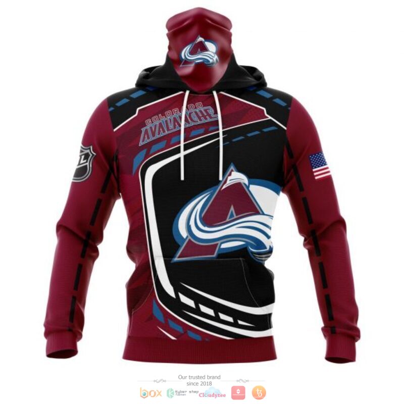 Colorado Avalanche NHL black dark red full print 3D shirt, hoodie 4 Colorado Avalanche NHL black dark red 3D shirt hoodie 1 2 3