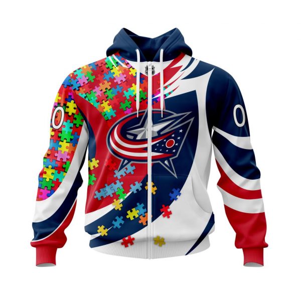 Columbus Blue Jackets Autism Awareness Personalized NHL 3d shirt, hoodie 2 Columbus Blue Jackets Autism Awareness Personalized NHL 3d shirt hoodie 1