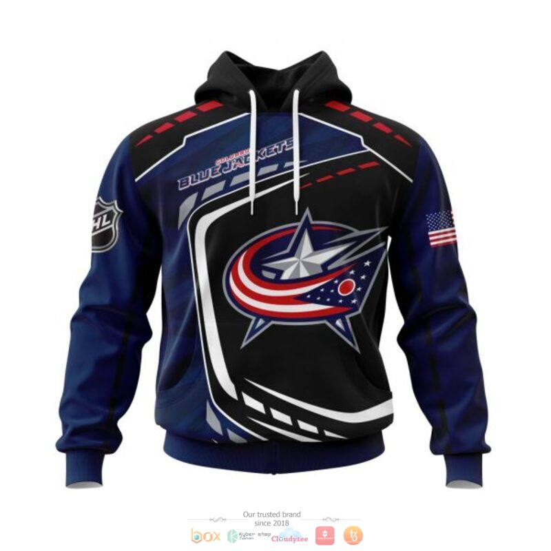 Columbus Blue Jackets NHL black blue full print 3D shirt, hoodie 19 Columbus Blue Jackets NHL black blue 3D shirt hoodie