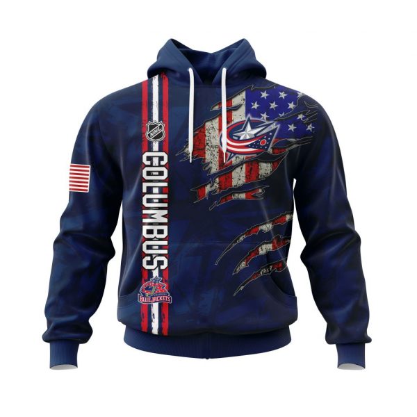 Columbus Blue Jackets Personalized NHL With American Flag 3d shirt hoodie