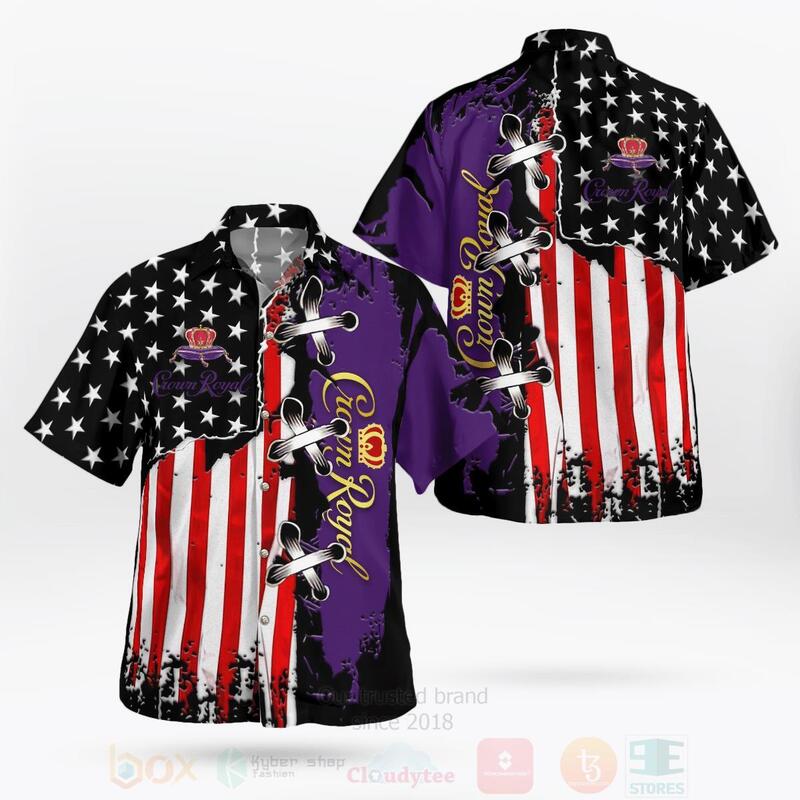 Crown Royal American Flag Hawaiian Shirt