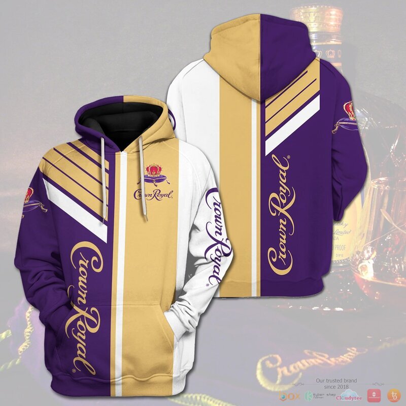 Crown Royal purple Yellow 3d hoodie