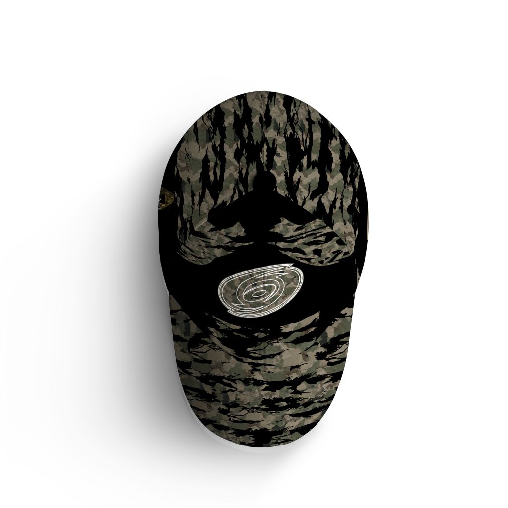 Carolina Hurricanes Camo Cap hat 4 DIY NHLVETERANTHurricanes220124 above