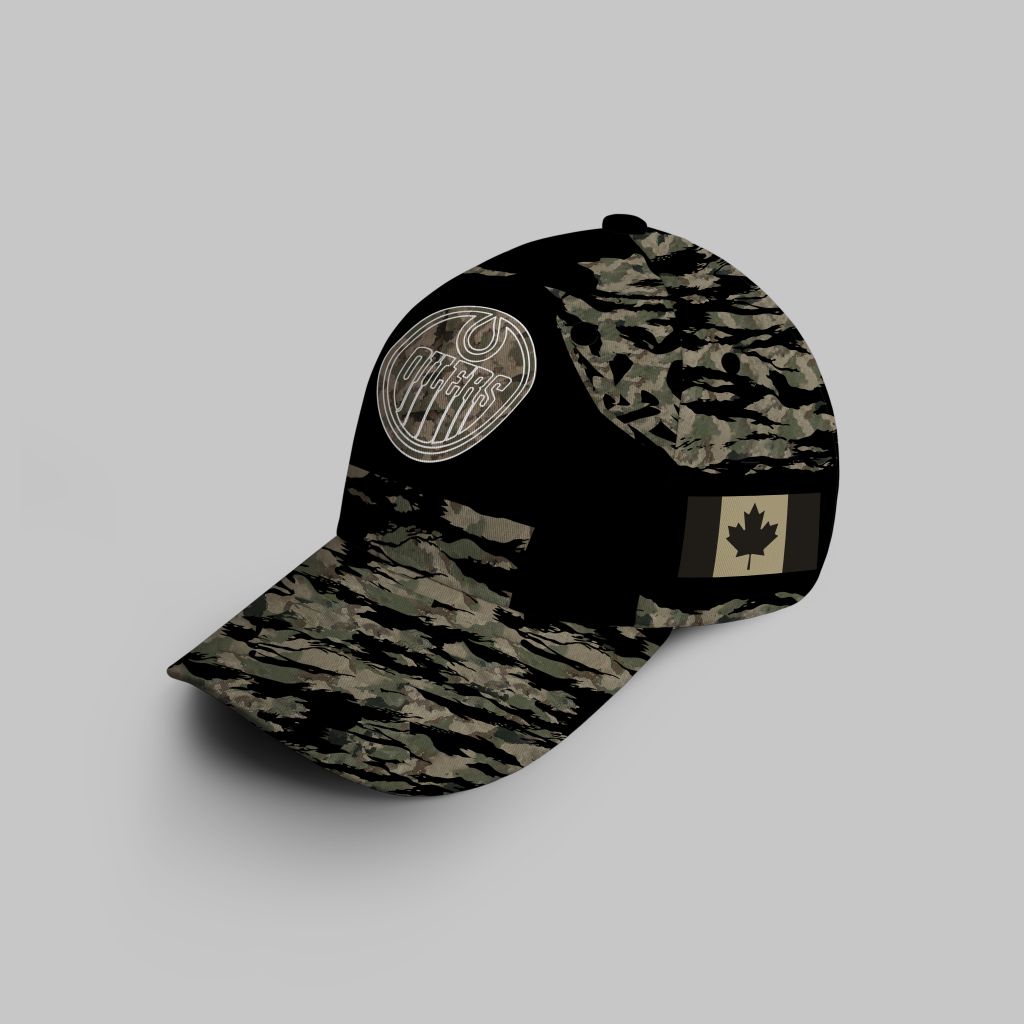 Edmonton Oilers Camo Cap hat 3 DIY NHLVETERANTOilers220124 left