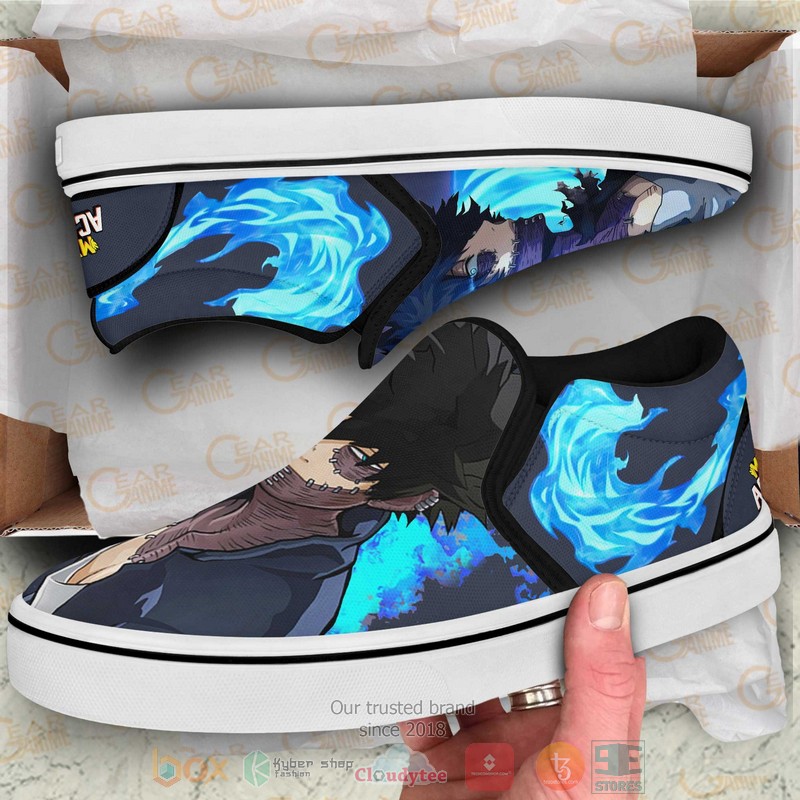 Dabi My Hero Academia Anime Slip-On Sneaker Shoes 3 Dabi My Hero Academia Anime Slip On Shoes 1 2